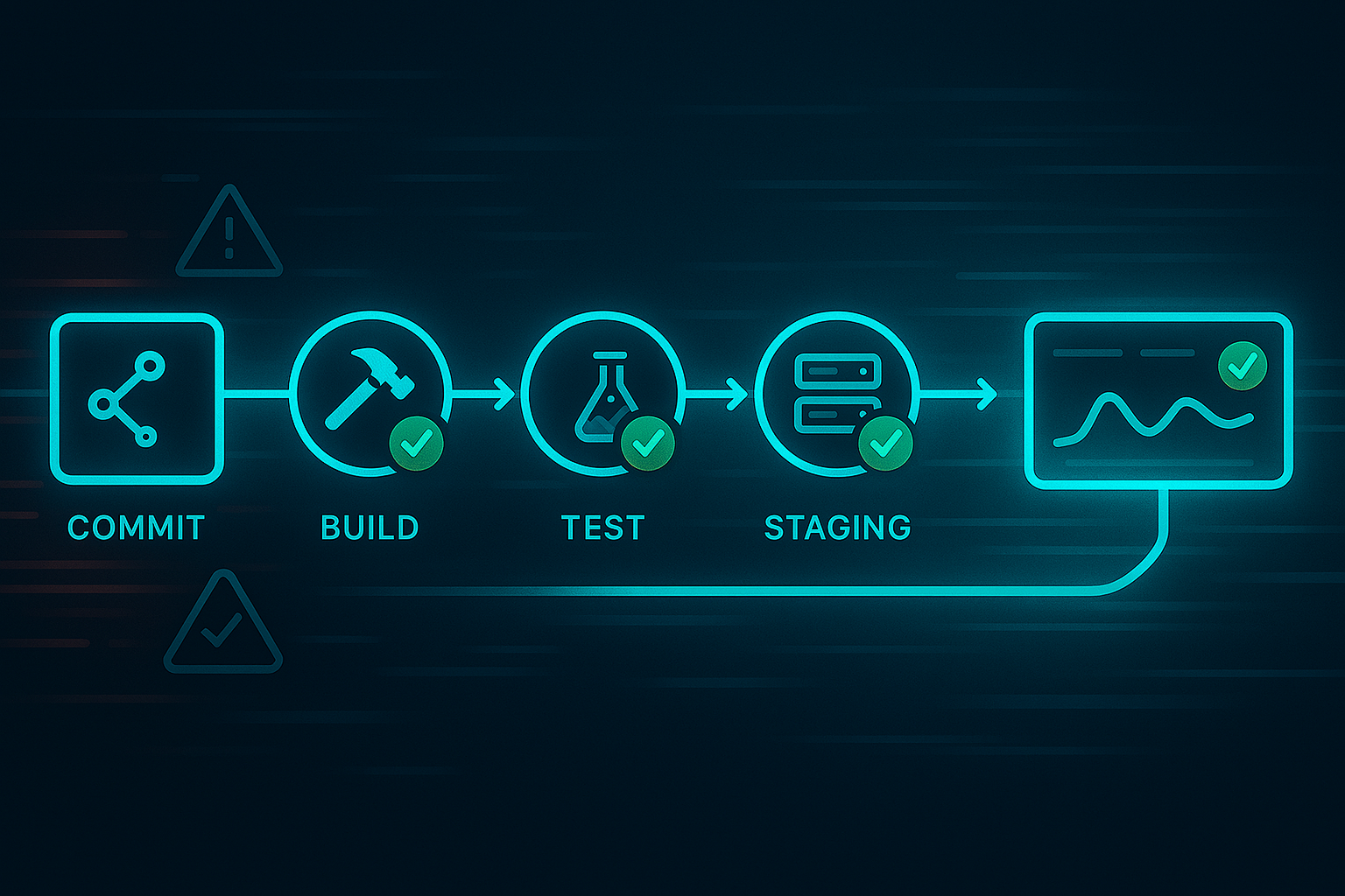 Pipeline de deploy com fluxo técnico organizado e monitorado